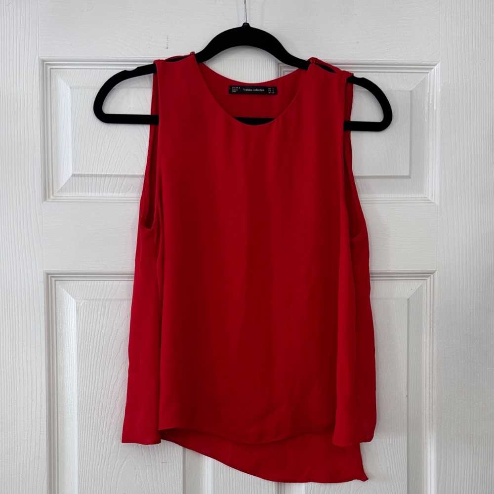 Zara Vibrant Red Sleeveless Tank Top